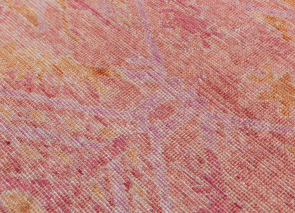 erbe red and orange wool hand knotted Rug - CloseUp erbe red and orange wool hand knotted Rug - CloseUp