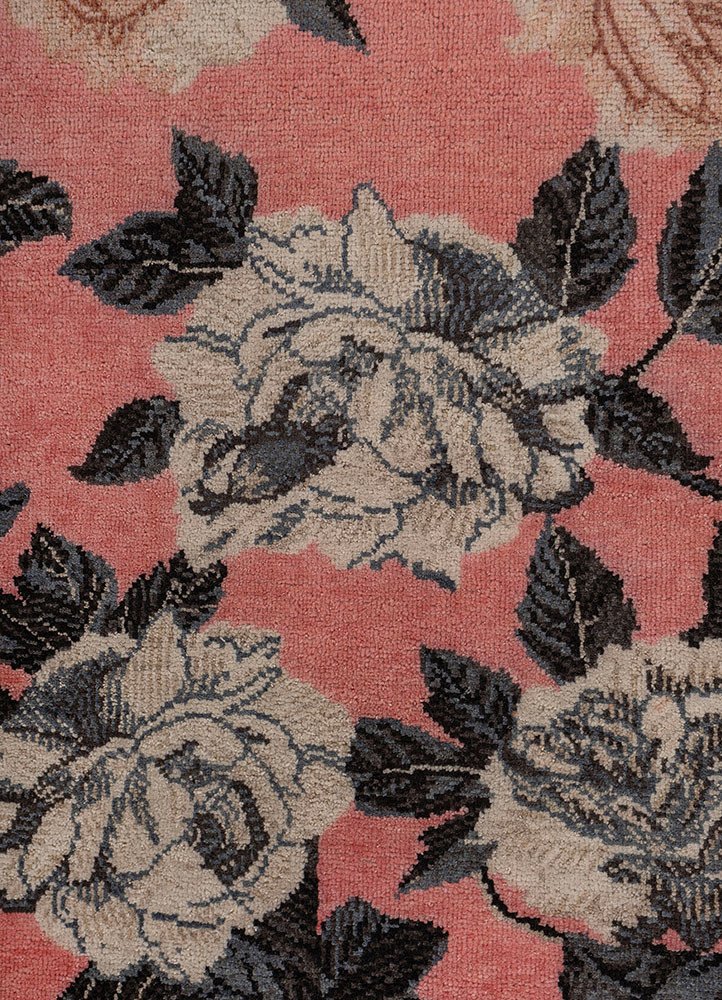 aprezo pink wool hand knotted Rug - CloseUp aprezo pink wool hand knotted Rug - CloseUp