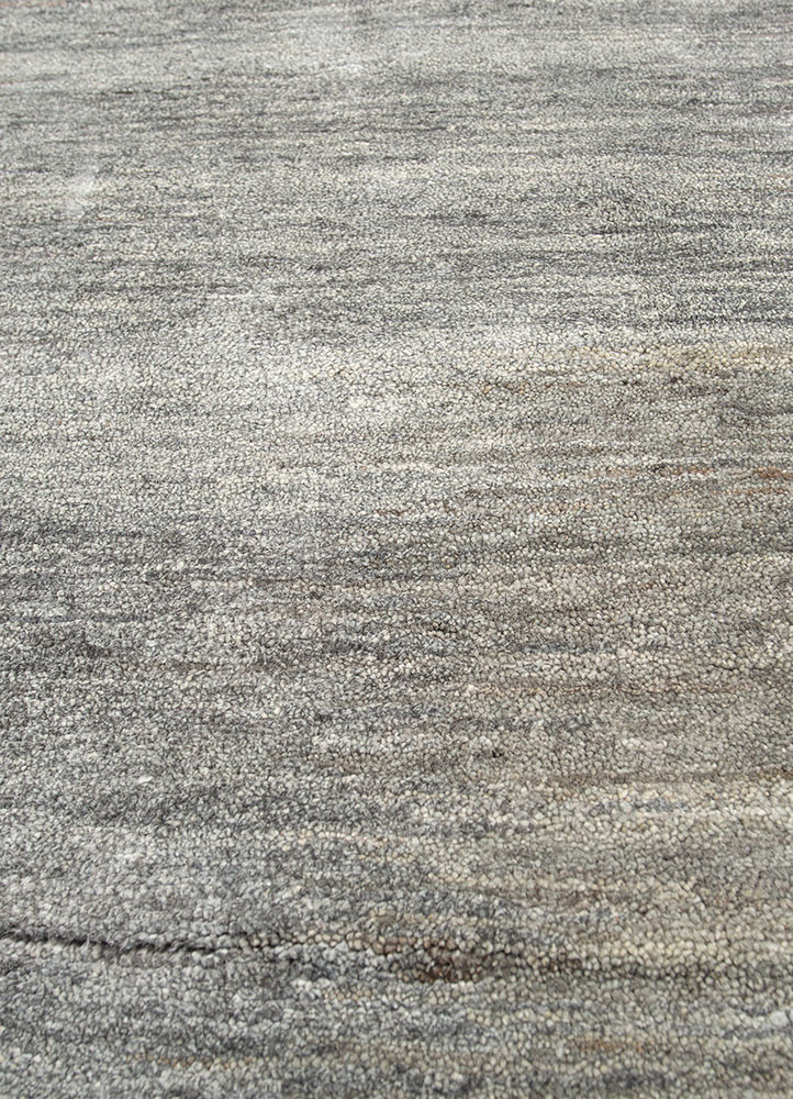 hidden by kavi grey and black afghan wool and silk hand knotted Rug - CloseUp hidden by kavi grey and black afghan wool and silk hand knotted Rug - CloseUp