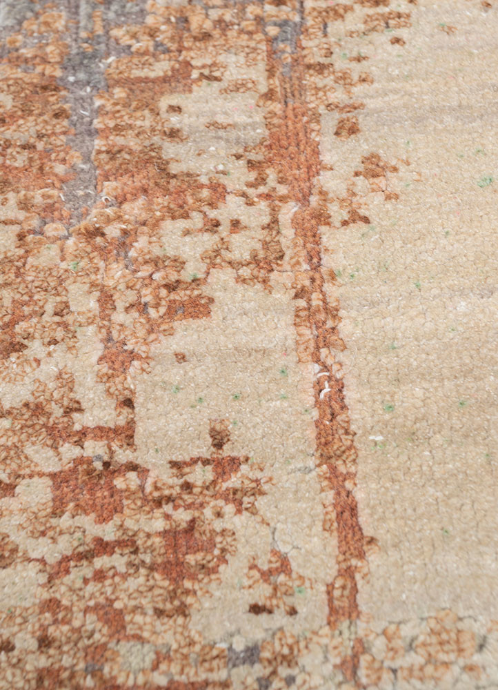 entropy ivory wool and silk hand knotted Rug - CloseUp entropy ivory wool and silk hand knotted Rug - CloseUp