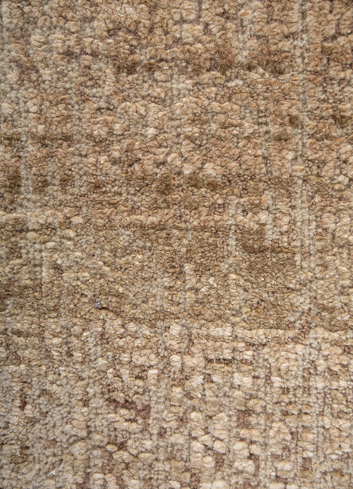 entropy beige and brown wool and silk hand knotted Rug - CloseUp entropy beige and brown wool and silk hand knotted Rug - CloseUp
