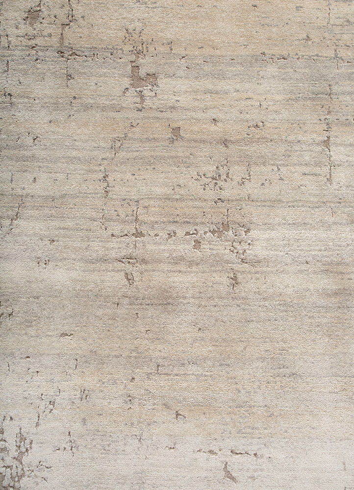 entropy ivory wool and silk hand knotted Rug - CloseUp entropy ivory wool and silk hand knotted Rug - CloseUp