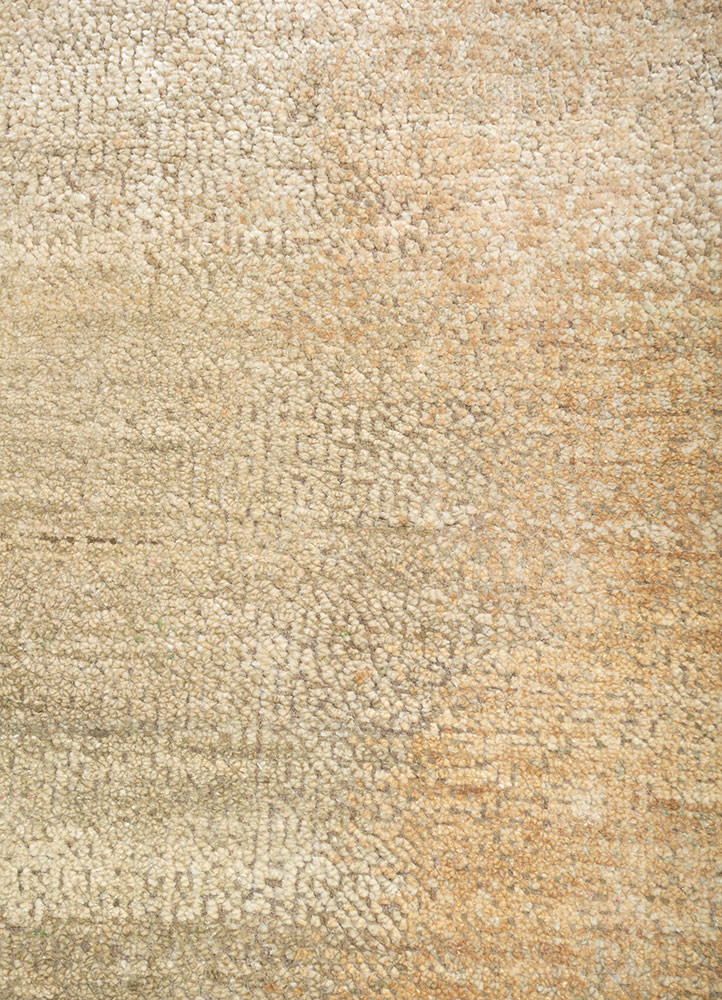 afterglow by kavi green wool and silk hand knotted Rug - CloseUp