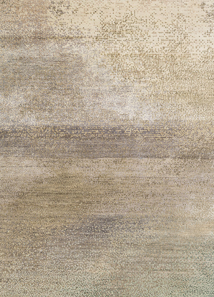 afterglow by kavi blue wool and silk hand knotted Rug - CloseUp afterglow by kavi blue wool and silk hand knotted Rug - CloseUp
