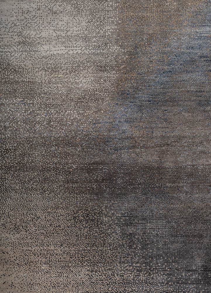 afterglow by kavi blue wool and silk hand knotted Rug - CloseUp afterglow by kavi blue wool and silk hand knotted Rug - CloseUp