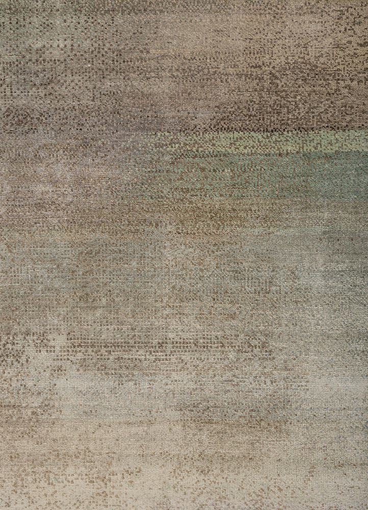 aprezo blue wool and silk hand knotted Rug - CloseUp aprezo blue wool and silk hand knotted Rug - CloseUp
