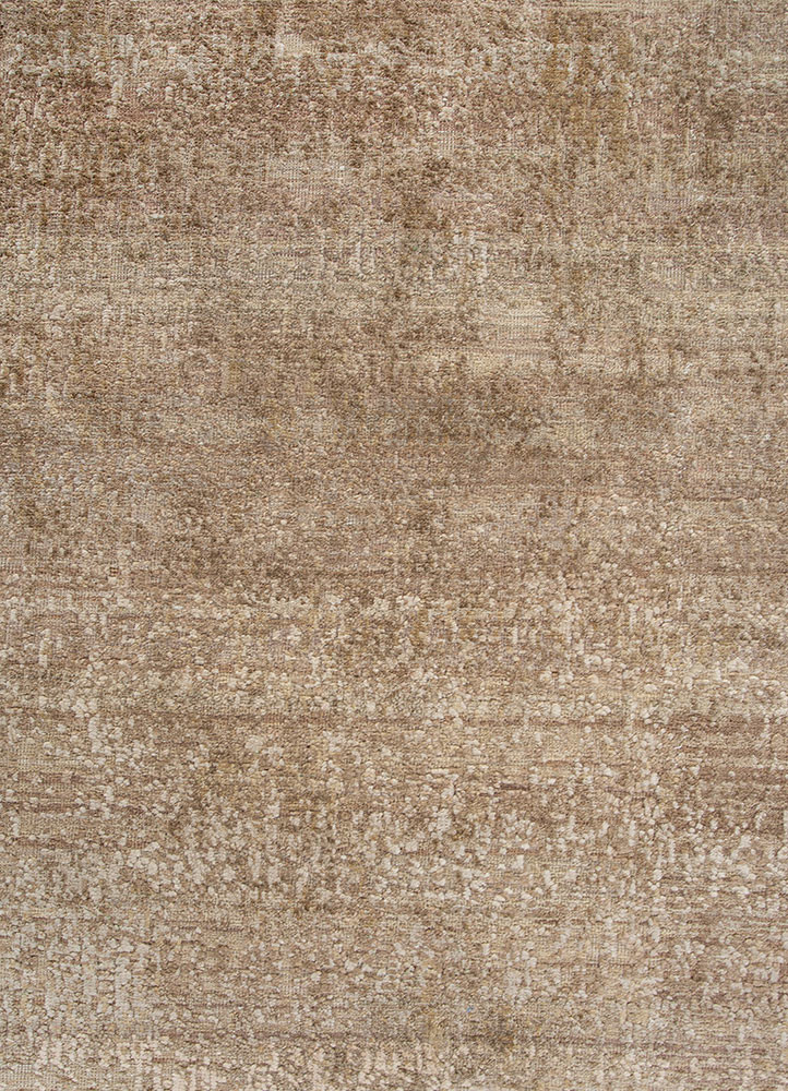 aprezo gold wool and silk hand knotted Rug - CloseUp