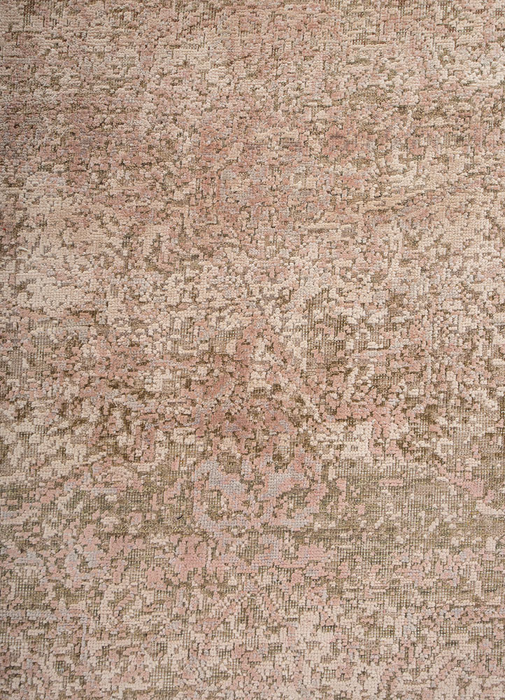 aurora beige and brown wool and silk hand knotted Rug - CloseUp aurora beige and brown wool and silk hand knotted Rug - CloseUp