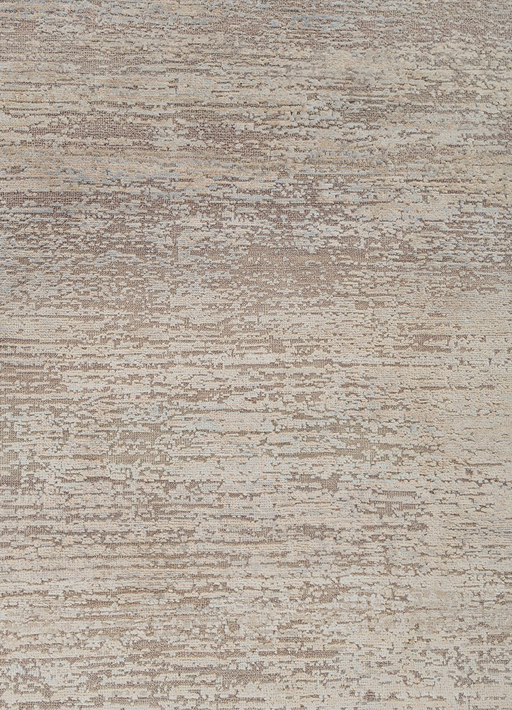 entropy ivory wool and bamboo silk hand knotted Rug - CloseUp entropy ivory wool and bamboo silk hand knotted Rug - CloseUp
