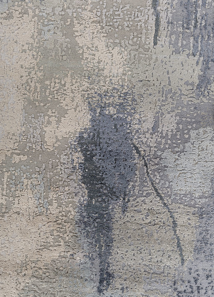 aprezo blue wool and silk hand knotted Rug - CloseUp aprezo blue wool and silk hand knotted Rug - CloseUp