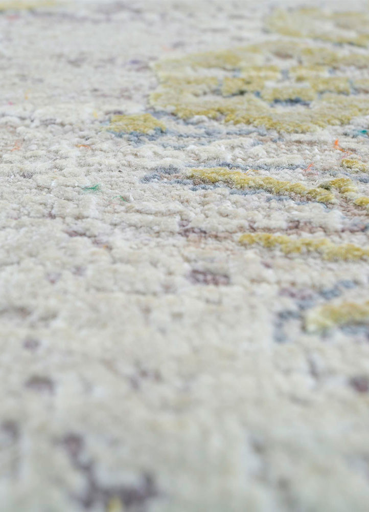 far east ivory wool and silk hand knotted Rug - CloseUp far east ivory wool and silk hand knotted Rug - CloseUp