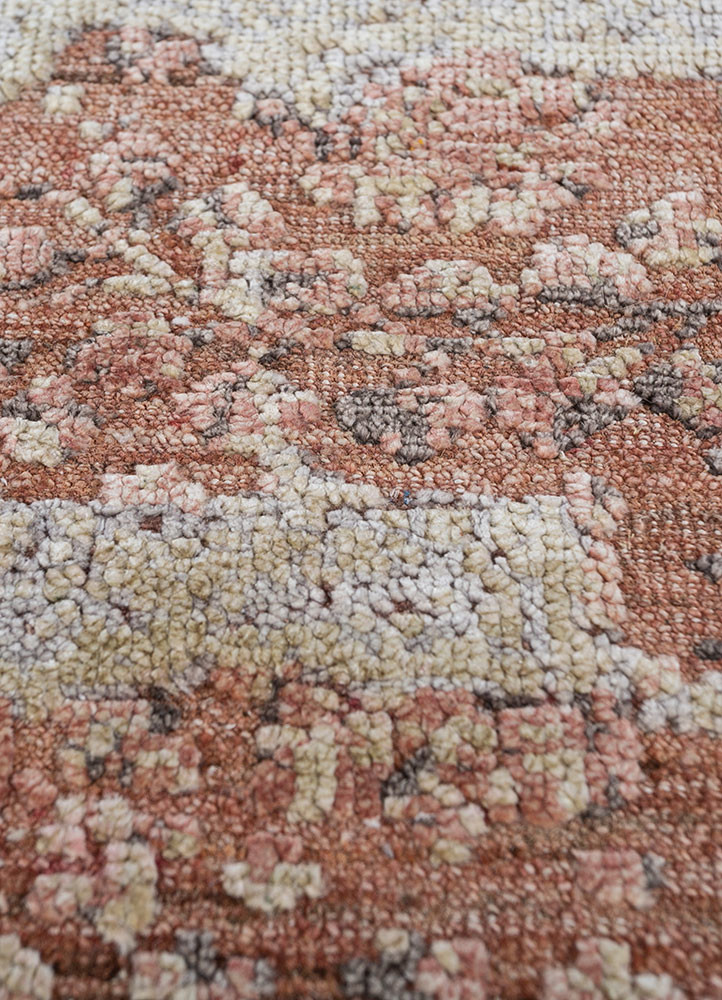 far east red and orange afghan wool and silk hand knotted Rug - CloseUp far east red and orange afghan wool and silk hand knotted Rug - CloseUp