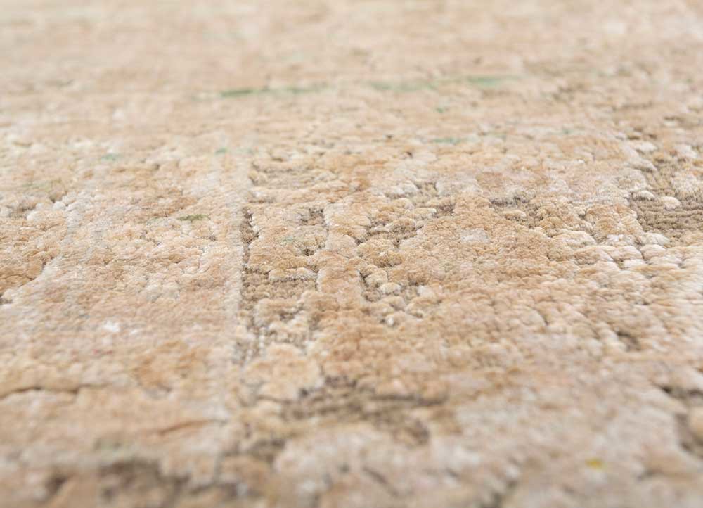 far east ivory wool and silk hand knotted Rug - CloseUp far east ivory wool and silk hand knotted Rug - CloseUp