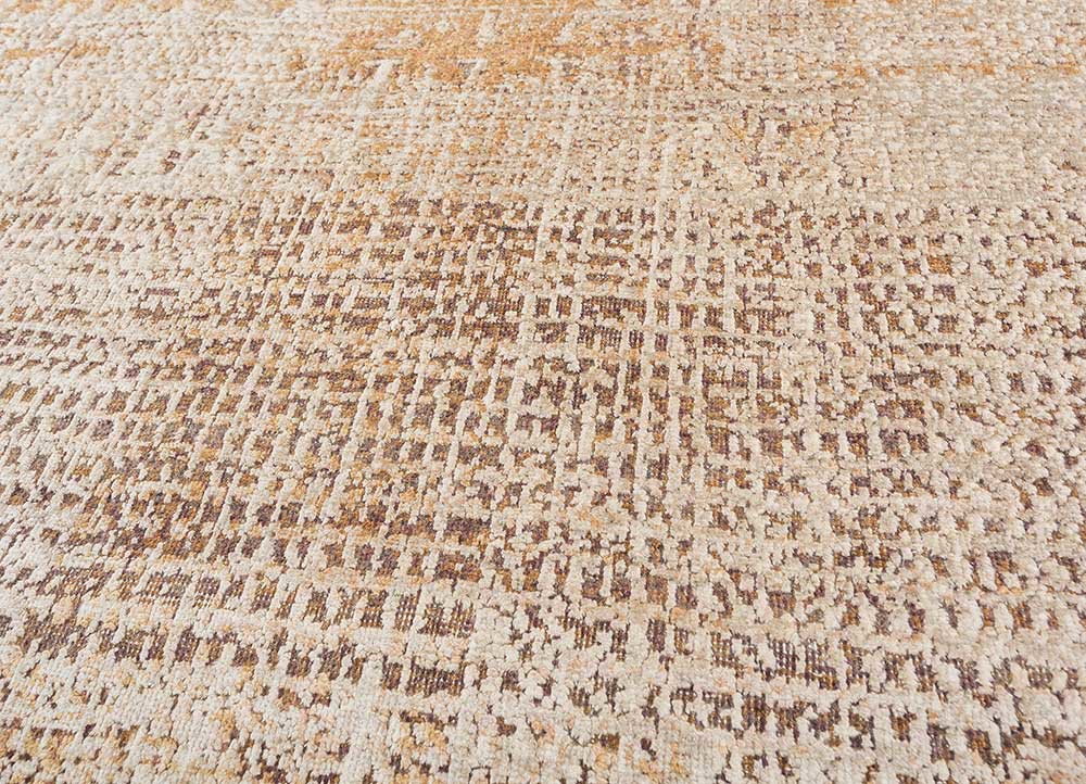 entropy ivory wool and silk hand knotted Rug - CloseUp entropy ivory wool and silk hand knotted Rug - CloseUp