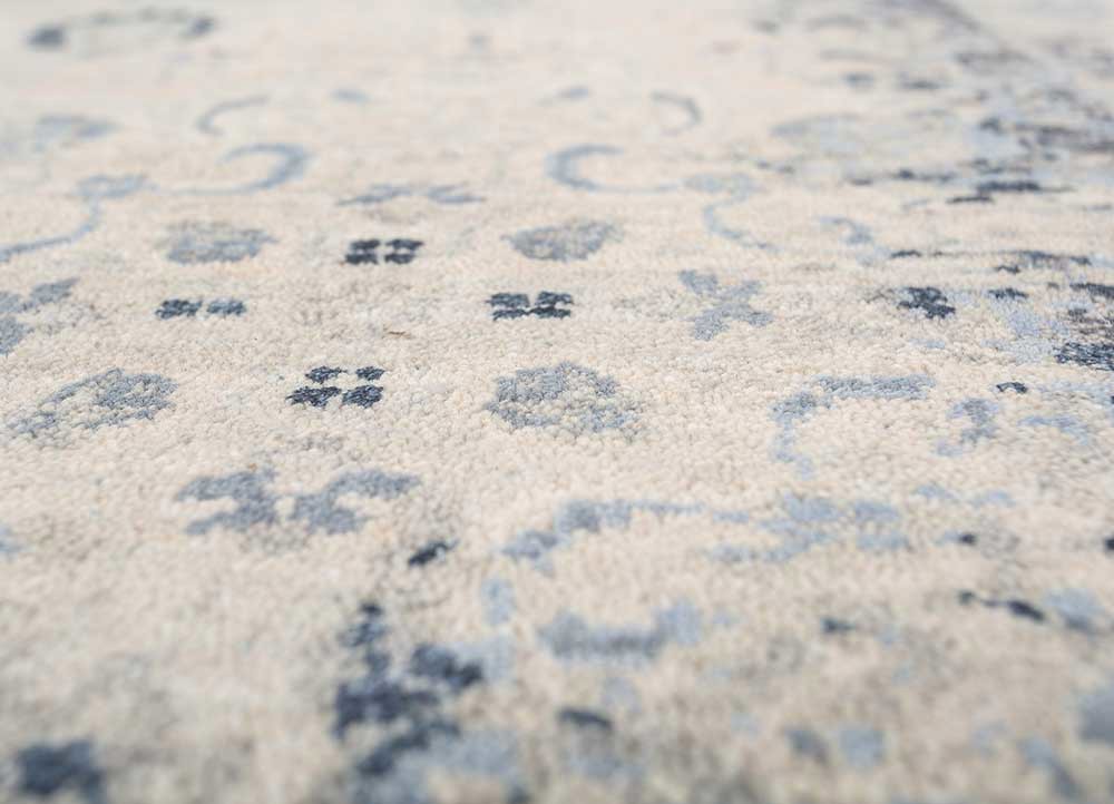 viscaya ivory wool and silk hand knotted Rug - CloseUp