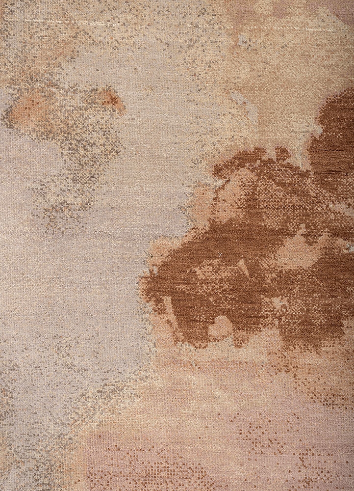 aprezo ivory wool and silk hand knotted Rug - CloseUp aprezo ivory wool and silk hand knotted Rug - CloseUp