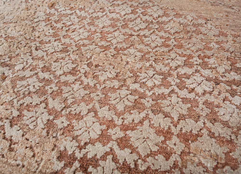 hidden by kavi pink and purple afghan wool and silk hand knotted Rug - CloseUp