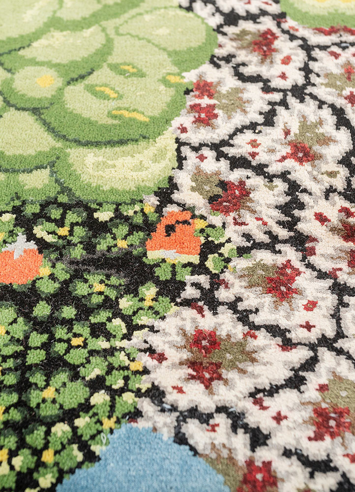 days pink and purple wool and silk hand knotted Rug - CloseUp days pink and purple wool and silk hand knotted Rug - CloseUp