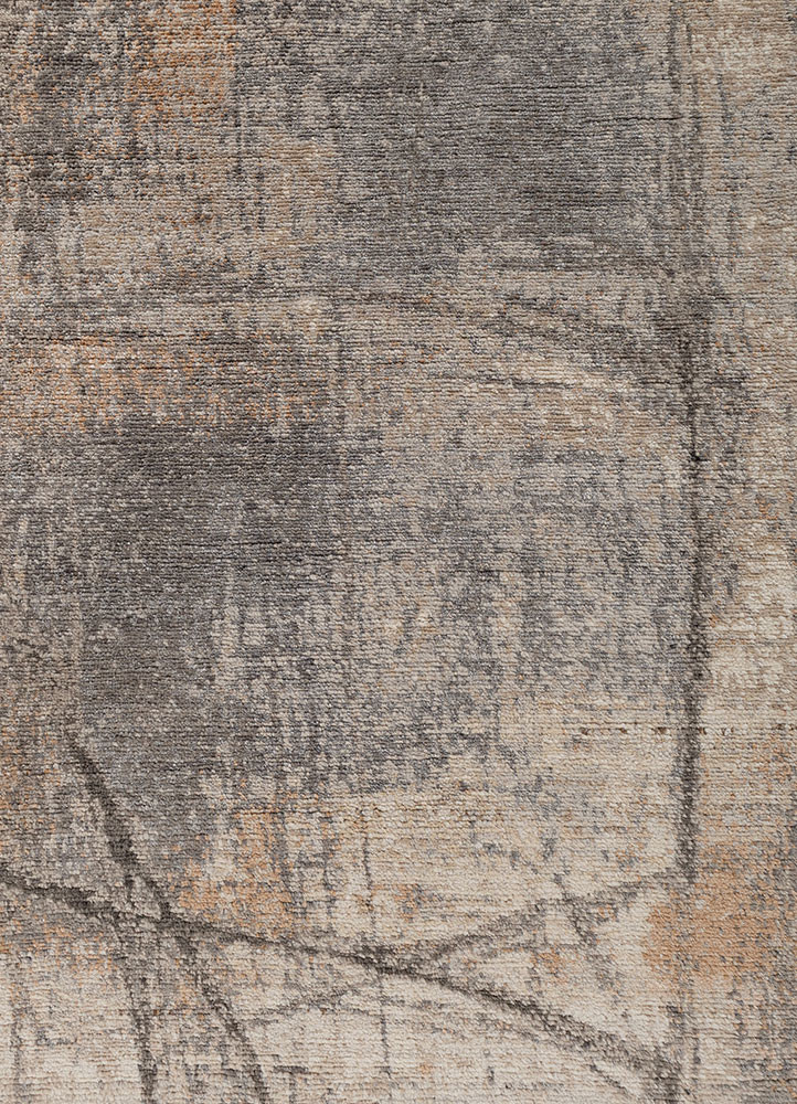 entropy beige and brown wool hand knotted Rug - CloseUp entropy beige and brown wool hand knotted Rug - CloseUp
