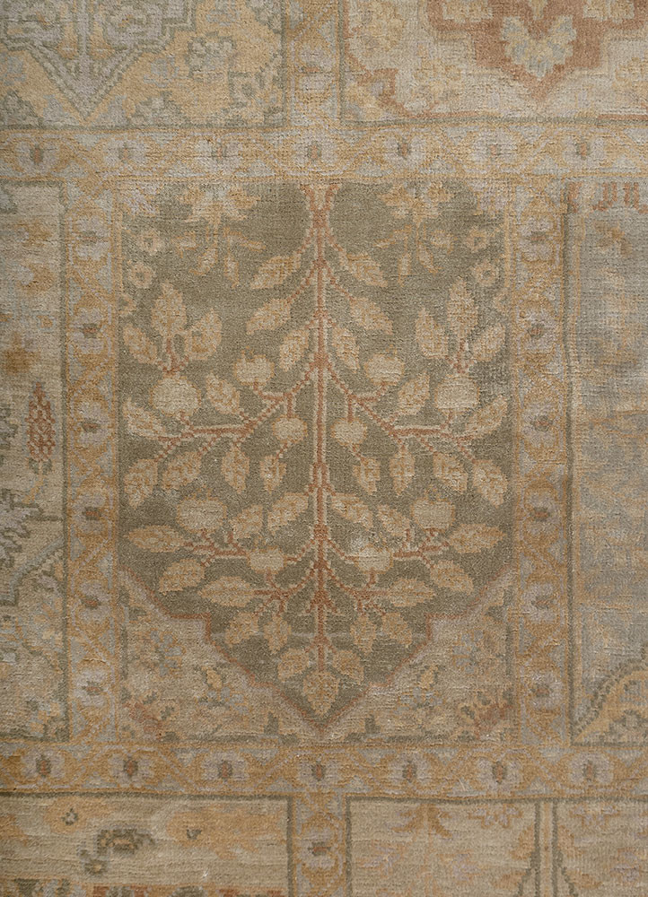 gulmarg blue silk hand knotted Rug - CloseUp