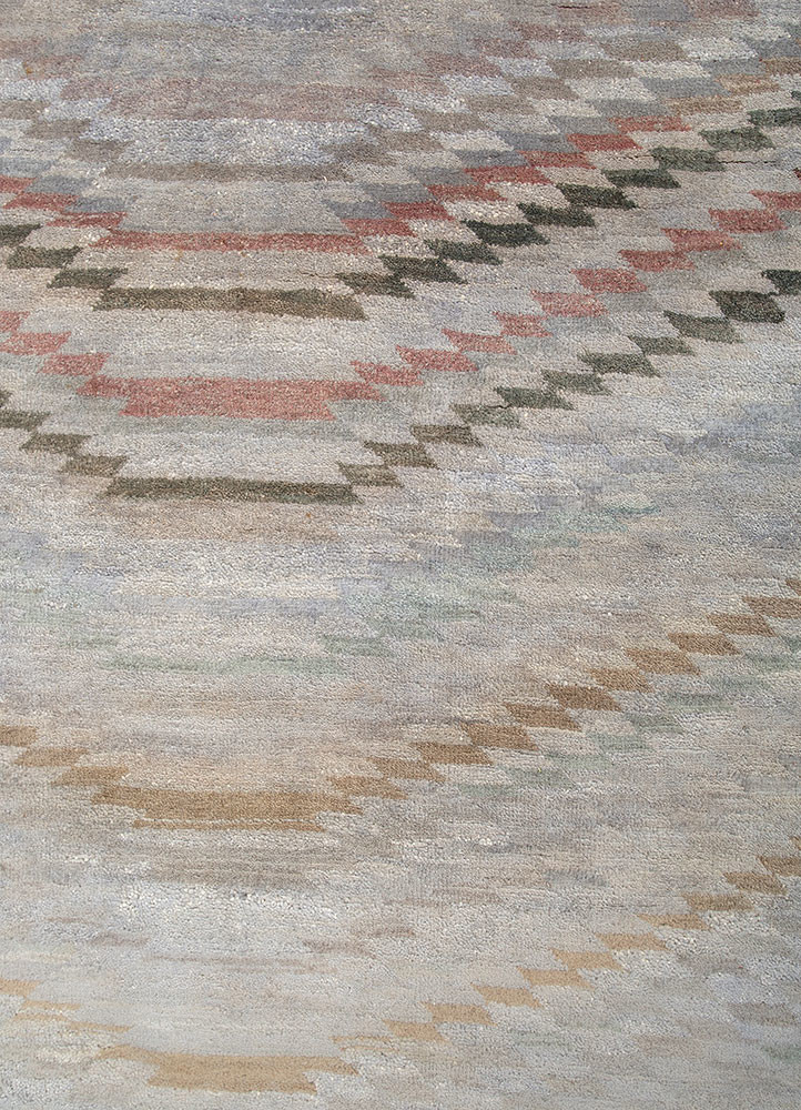 weaver art reserve blue wool hand knotted Rug - CloseUp weaver art reserve blue wool hand knotted Rug - CloseUp