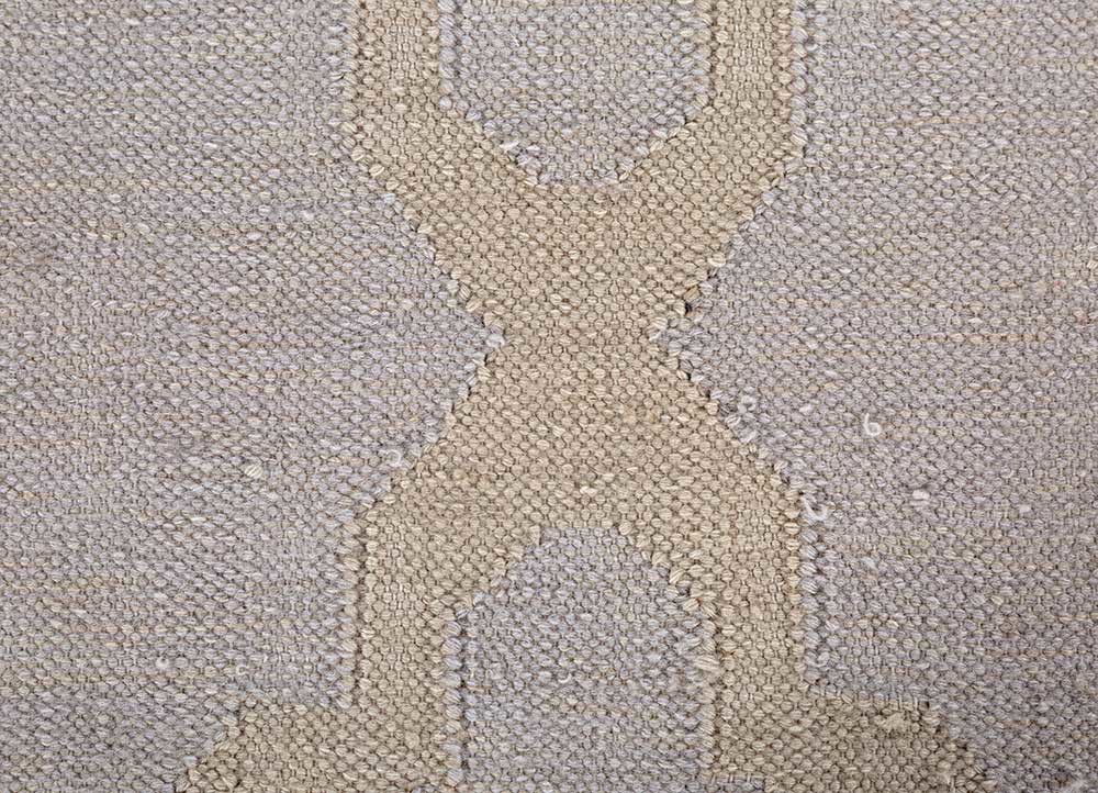 indusbar grey and black wool flat weaves Rug - CloseUp