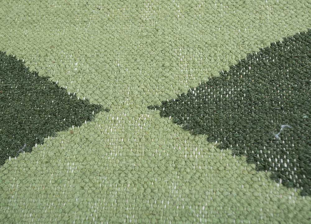 indusbar green wool flat weaves Rug - CloseUp indusbar green wool flat weaves Rug - CloseUp