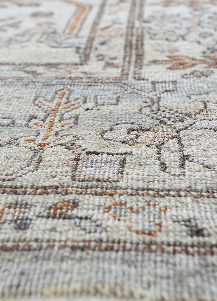 thyme ivory afghan wool hand knotted Rug - CloseUp thyme ivory afghan wool hand knotted Rug - CloseUp