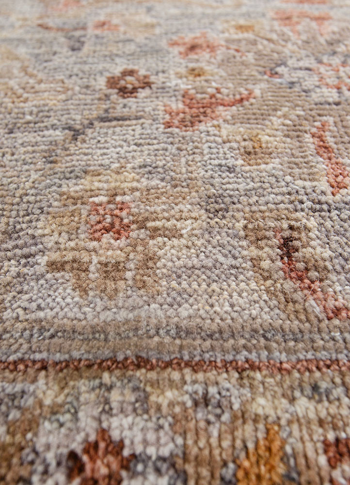 erbe blue wool hand knotted Rug - CloseUp erbe blue wool hand knotted Rug - CloseUp