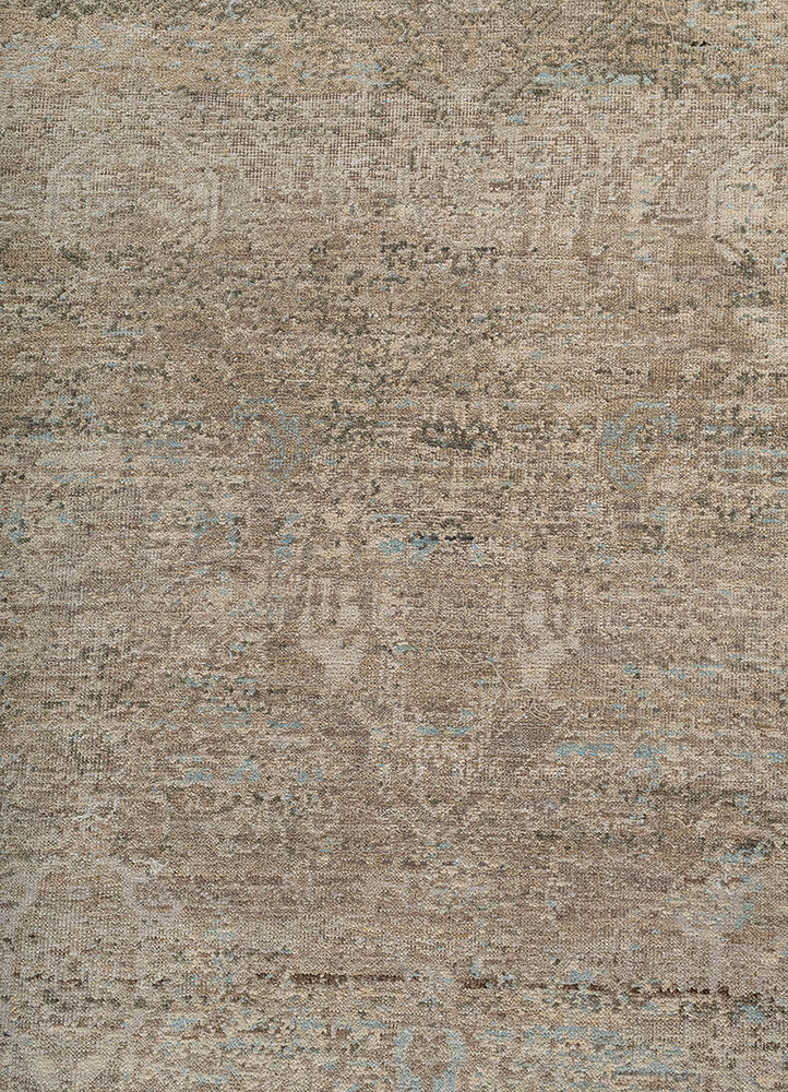 someplace in time green wool hand knotted Rug - CloseUp someplace in time green wool hand knotted Rug - CloseUp