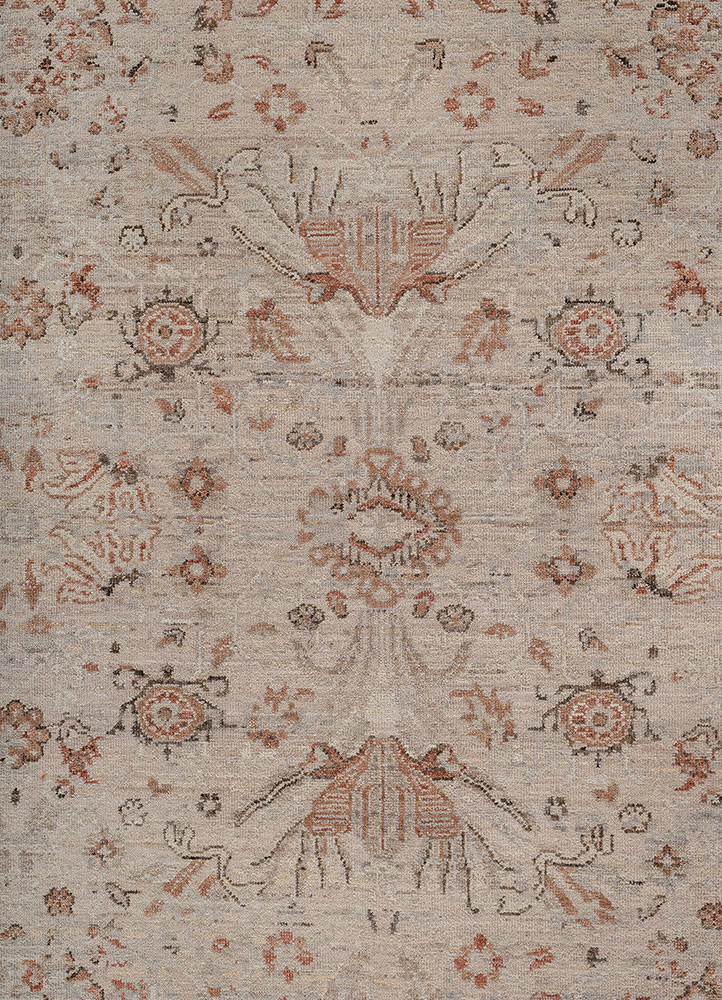 viscaya beige and brown wool hand knotted Rug - CloseUp viscaya beige and brown wool hand knotted Rug - CloseUp