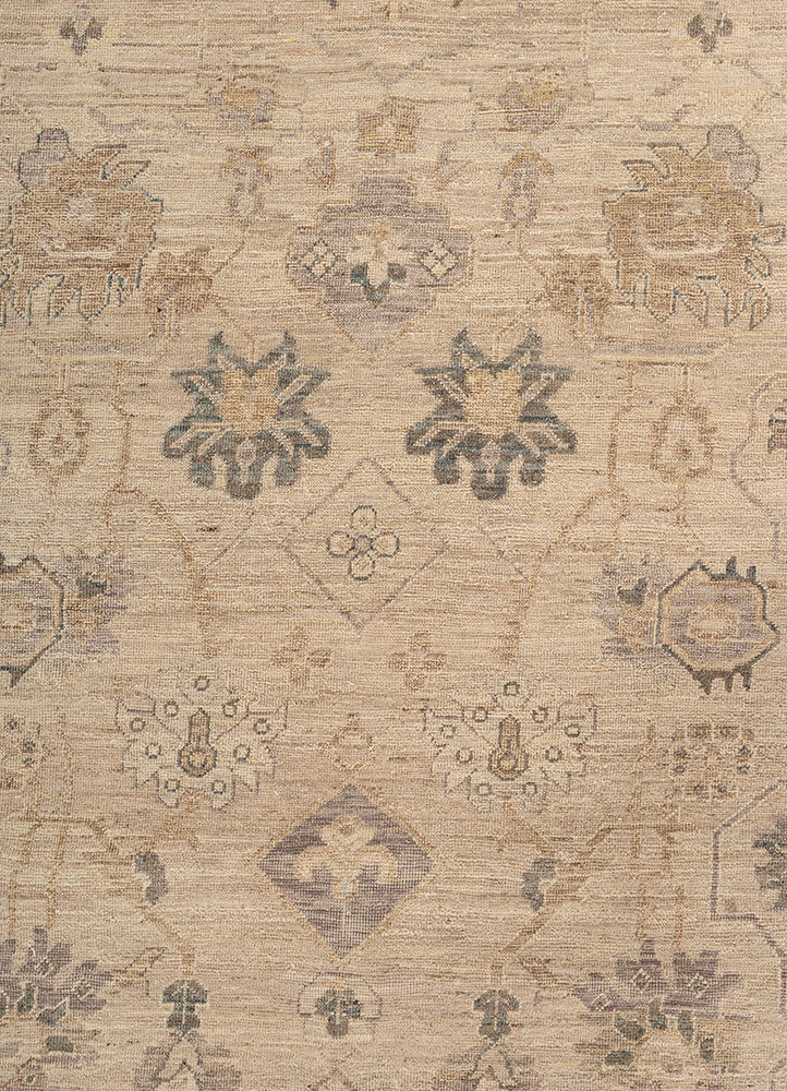 someplace in time ivory afghan wool hand knotted Rug - CloseUp someplace in time ivory afghan wool hand knotted Rug - CloseUp