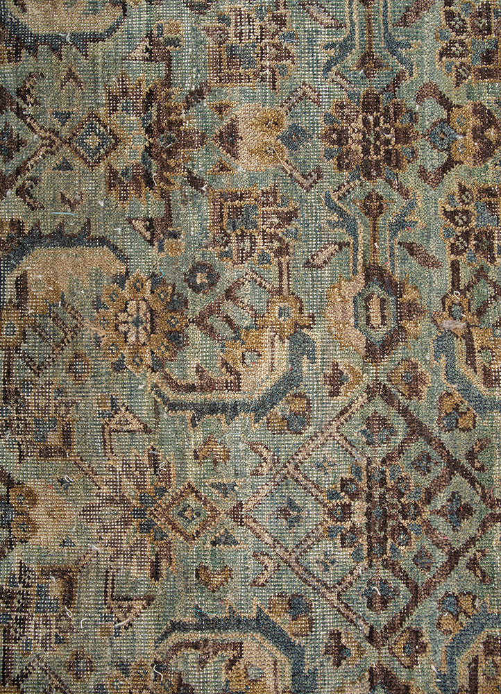 someplace in time blue wool hand knotted Rug - CloseUp someplace in time blue wool hand knotted Rug - CloseUp