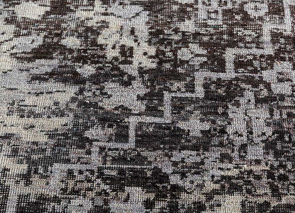 viscaya grey and black afghan wool hand knotted Rug - CloseUp viscaya grey and black afghan wool hand knotted Rug - CloseUp