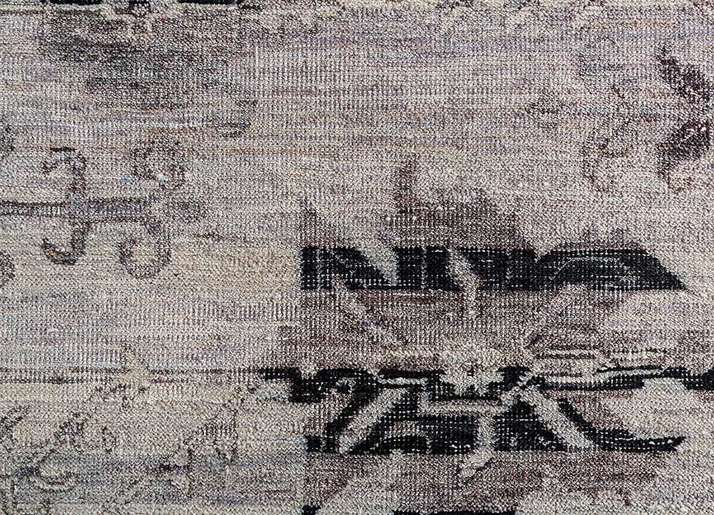 viscaya grey and black afghan wool hand knotted Rug - CloseUp