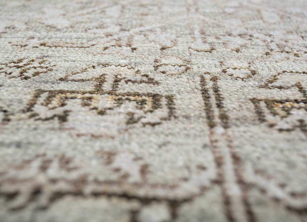 viscaya green afghan wool hand knotted Rug - CloseUp