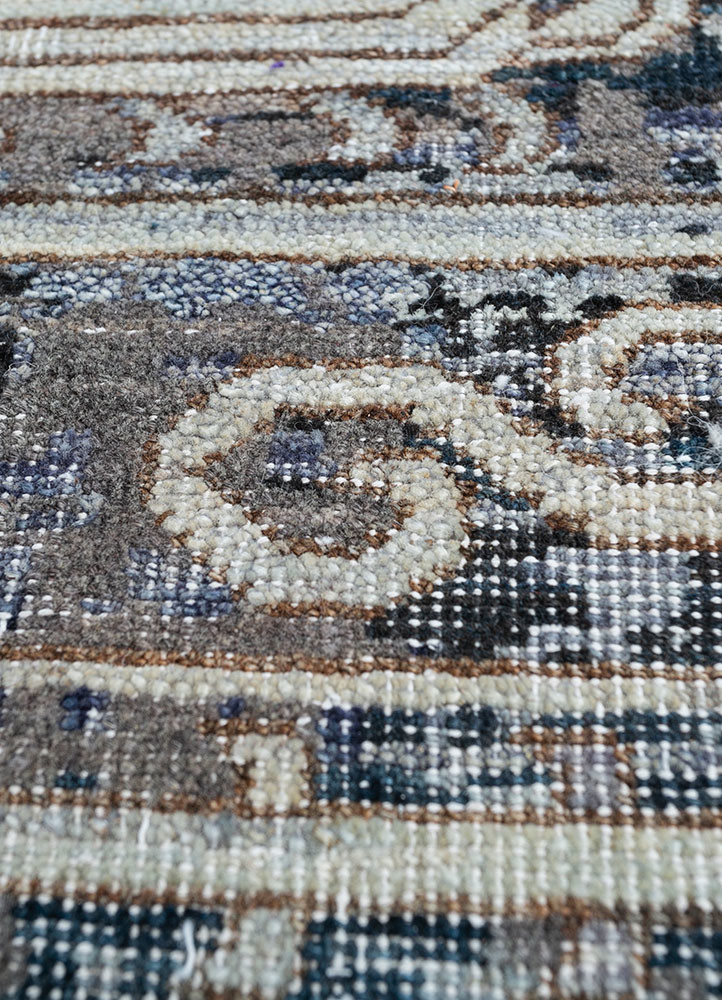 viscaya blue afghan wool hand knotted Rug - CloseUp viscaya blue afghan wool hand knotted Rug - CloseUp
