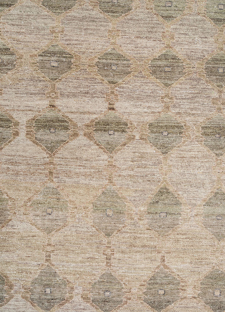 erbe green wool hand knotted Rug - CloseUp erbe green wool hand knotted Rug - CloseUp