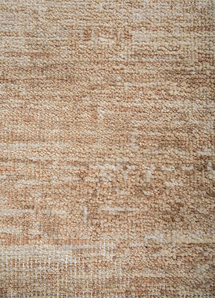 uvenuti beige and brown wool hand knotted Rug - CloseUp