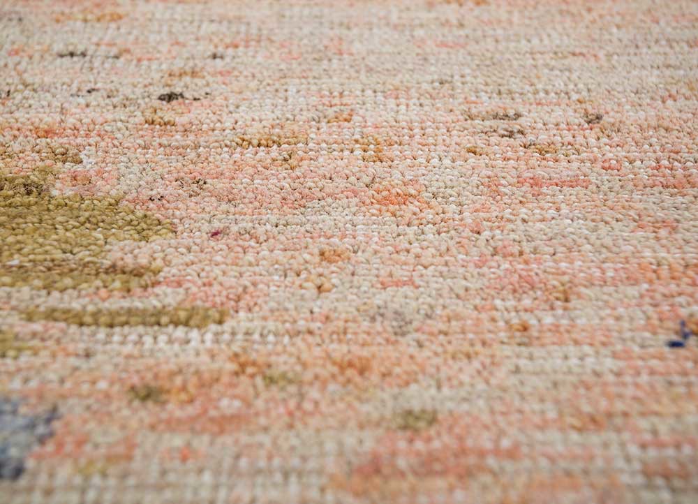 viscaya red and orange afghan wool hand knotted Rug - CloseUp