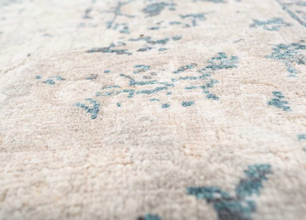 viscaya ivory wool and silk hand knotted Rug - CloseUp viscaya ivory wool and silk hand knotted Rug - CloseUp