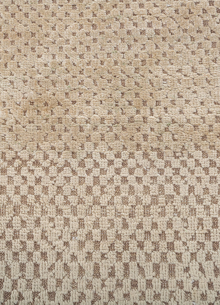 manifest beige and brown wool and silk hand knotted Rug - CloseUp manifest beige and brown wool and silk hand knotted Rug - CloseUp