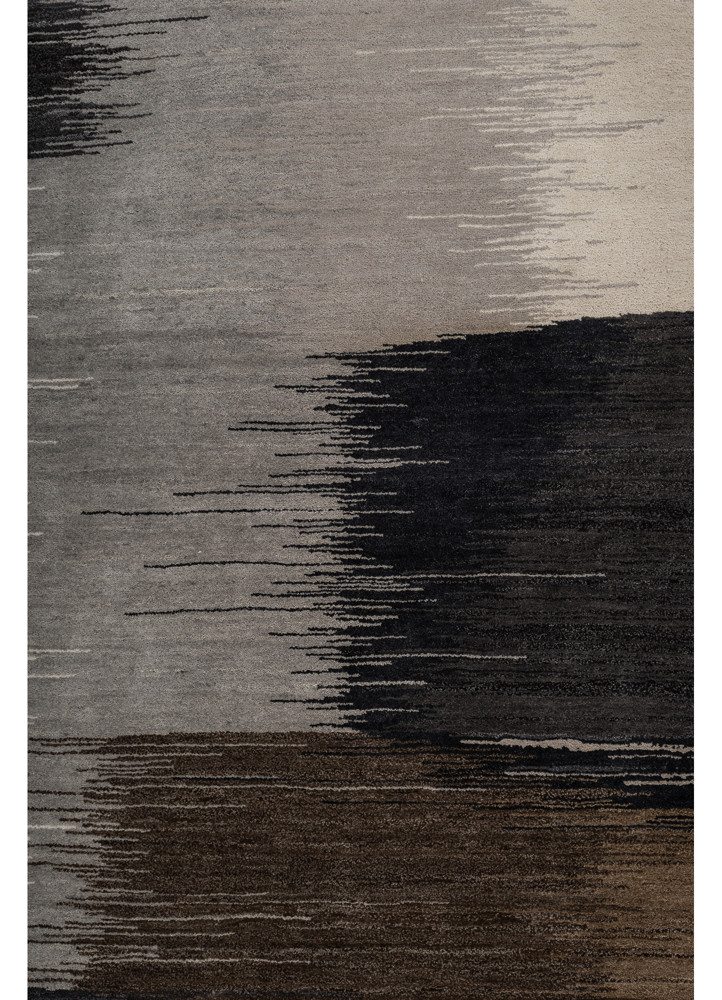 afterglow by kavi ivory wool and silk hand knotted Rug - CloseUp