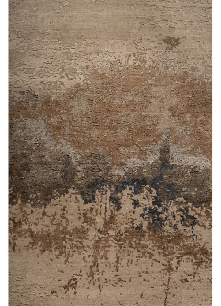 afterglow by kavi beige and brown wool and silk hand knotted Rug - CloseUp afterglow by kavi beige and brown wool and silk hand knotted Rug - CloseUp