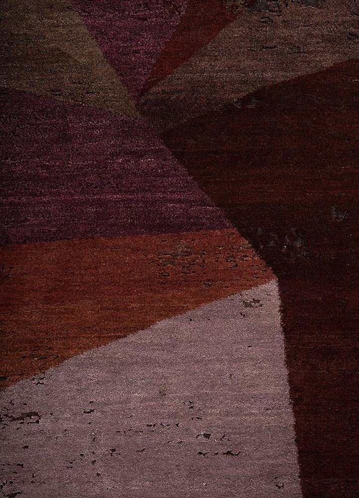 unfold by kavi beige and brown wool and silk hand knotted Rug - CloseUp unfold by kavi beige and brown wool and silk hand knotted Rug - CloseUp