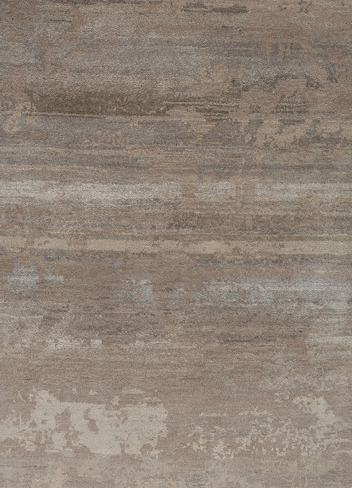 entropy ivory wool and silk hand knotted Rug - CloseUp entropy ivory wool and silk hand knotted Rug - CloseUp