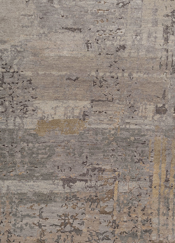 aprezo beige and brown wool and silk hand knotted Rug - CloseUp aprezo beige and brown wool and silk hand knotted Rug - CloseUp