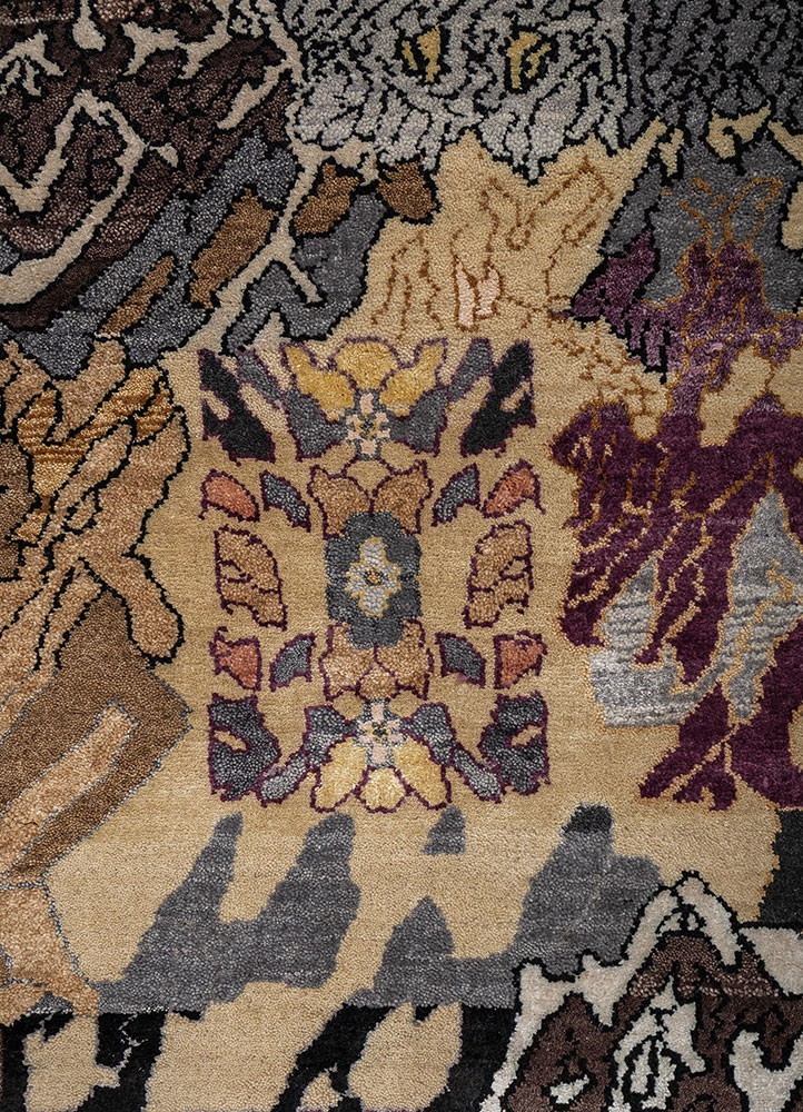weaver art reserve blue wool and silk hand knotted Rug - CloseUp weaver art reserve blue wool and silk hand knotted Rug - CloseUp