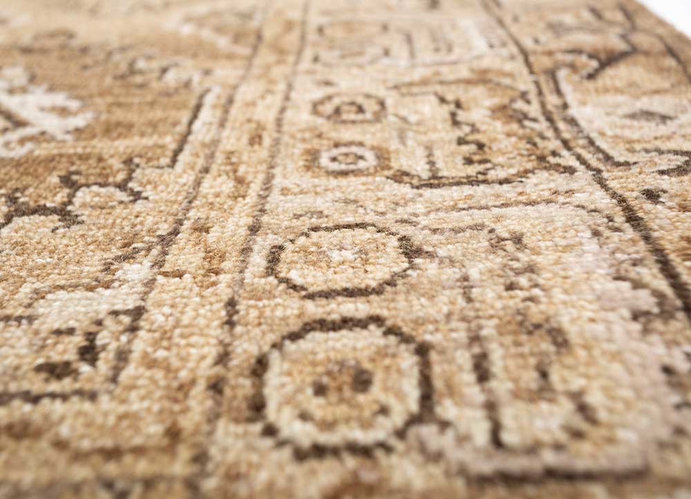 erbe beige and brown afghan wool hand knotted Rug - CloseUp erbe beige and brown afghan wool hand knotted Rug - CloseUp