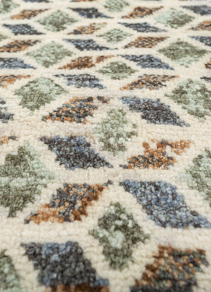 far pavilions ivory wool hand knotted Rug - CloseUp